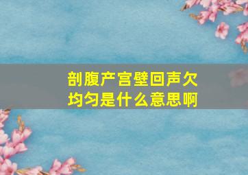 剖腹产宫壁回声欠均匀是什么意思啊