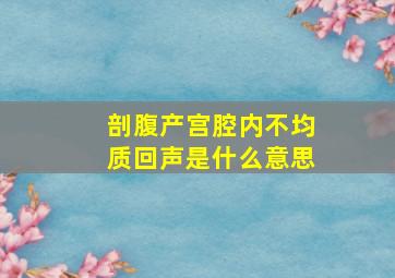 剖腹产宫腔内不均质回声是什么意思