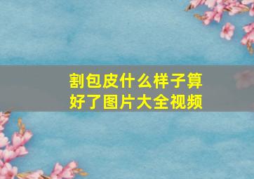 割包皮什么样子算好了图片大全视频