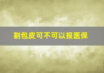 割包皮可不可以报医保