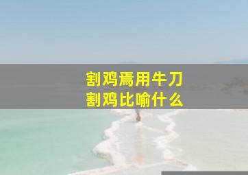 割鸡焉用牛刀割鸡比喻什么