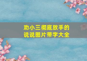 劝小三彻底放手的说说图片带字大全