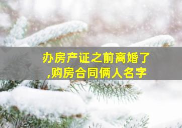 办房产证之前离婚了,购房合同俩人名字