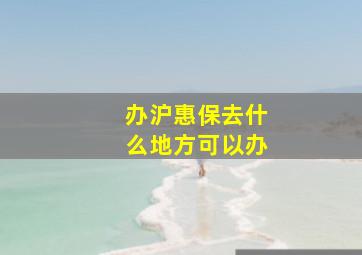 办沪惠保去什么地方可以办