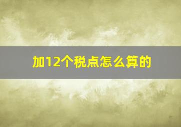 加12个税点怎么算的