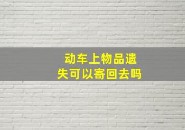 动车上物品遗失可以寄回去吗