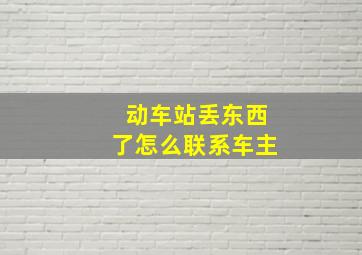 动车站丢东西了怎么联系车主