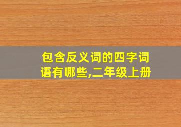 包含反义词的四字词语有哪些,二年级上册