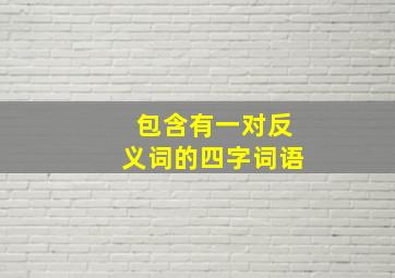 包含有一对反义词的四字词语