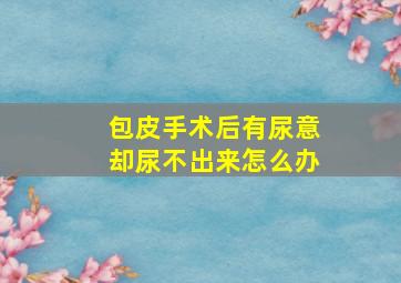 包皮手术后有尿意却尿不出来怎么办