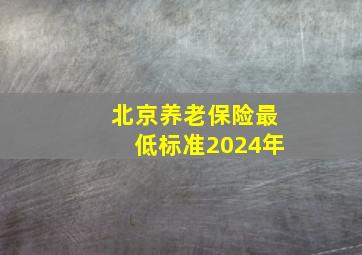 北京养老保险最低标准2024年