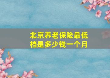 北京养老保险最低档是多少钱一个月