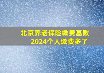 北京养老保险缴费基数2024个人缴费多了