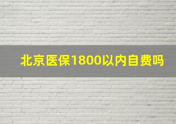 北京医保1800以内自费吗