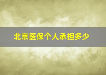 北京医保个人承担多少