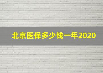 北京医保多少钱一年2020