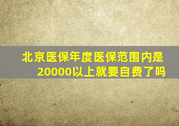 北京医保年度医保范围内是20000以上就要自费了吗