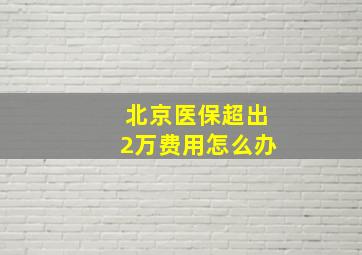 北京医保超出2万费用怎么办