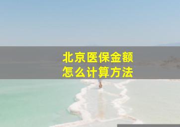 北京医保金额怎么计算方法