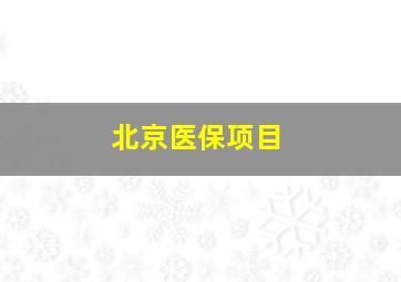 北京医保项目