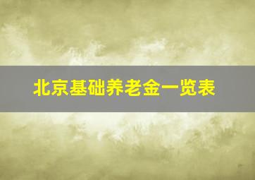 北京基础养老金一览表