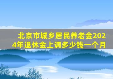 北京市城乡居民养老金2024年退休金上调多少钱一个月