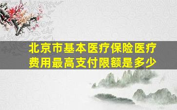 北京市基本医疗保险医疗费用最高支付限额是多少