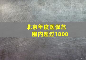 北京年度医保范围内超过1800