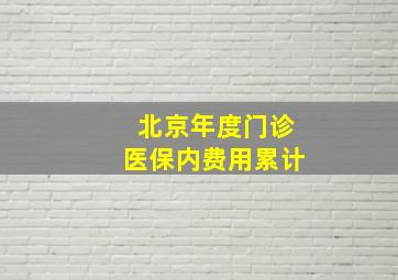 北京年度门诊医保内费用累计