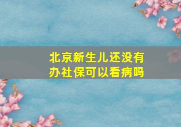 北京新生儿还没有办社保可以看病吗