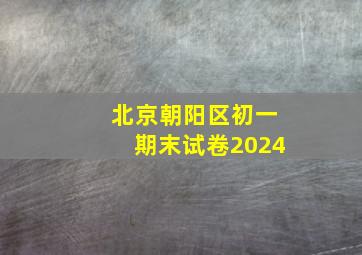 北京朝阳区初一期末试卷2024