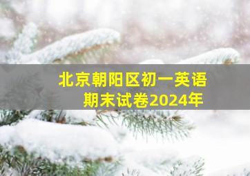 北京朝阳区初一英语期末试卷2024年