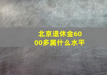 北京退休金6000多属什么水平