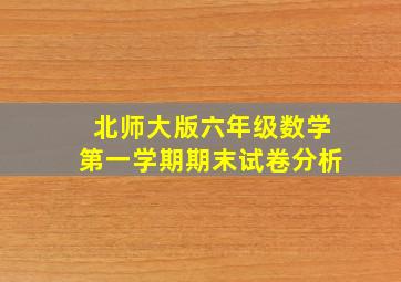 北师大版六年级数学第一学期期末试卷分析