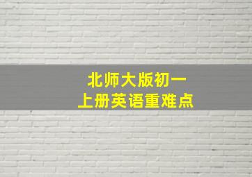 北师大版初一上册英语重难点