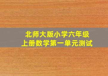 北师大版小学六年级上册数学第一单元测试