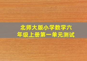 北师大版小学数学六年级上册第一单元测试