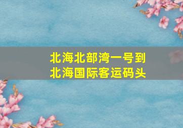 北海北部湾一号到北海国际客运码头