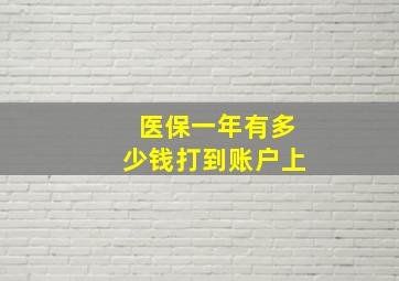 医保一年有多少钱打到账户上