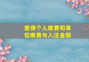 医保个人缴费和单位缴费与入注金额