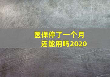 医保停了一个月还能用吗2020