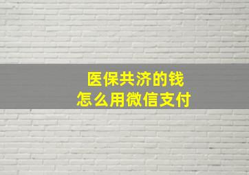 医保共济的钱怎么用微信支付