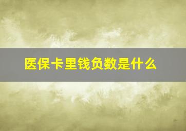 医保卡里钱负数是什么