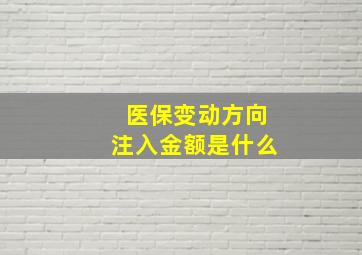 医保变动方向注入金额是什么