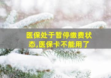 医保处于暂停缴费状态,医保卡不能用了