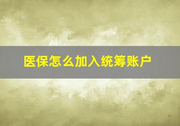 医保怎么加入统筹账户