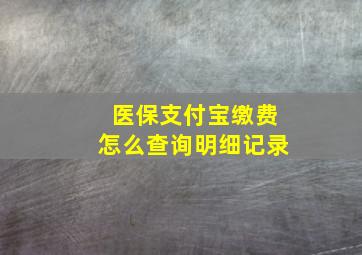 医保支付宝缴费怎么查询明细记录