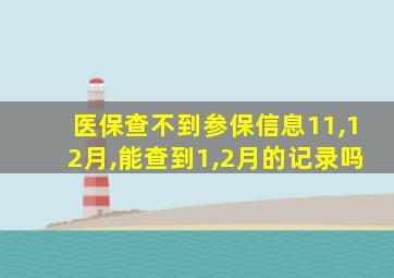 医保查不到参保信息11,12月,能查到1,2月的记录吗