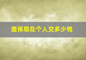 医保现在个人交多少钱