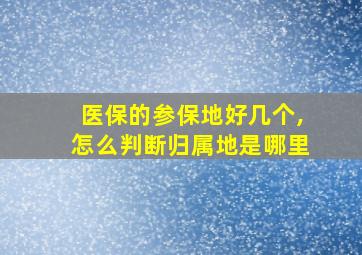 医保的参保地好几个,怎么判断归属地是哪里